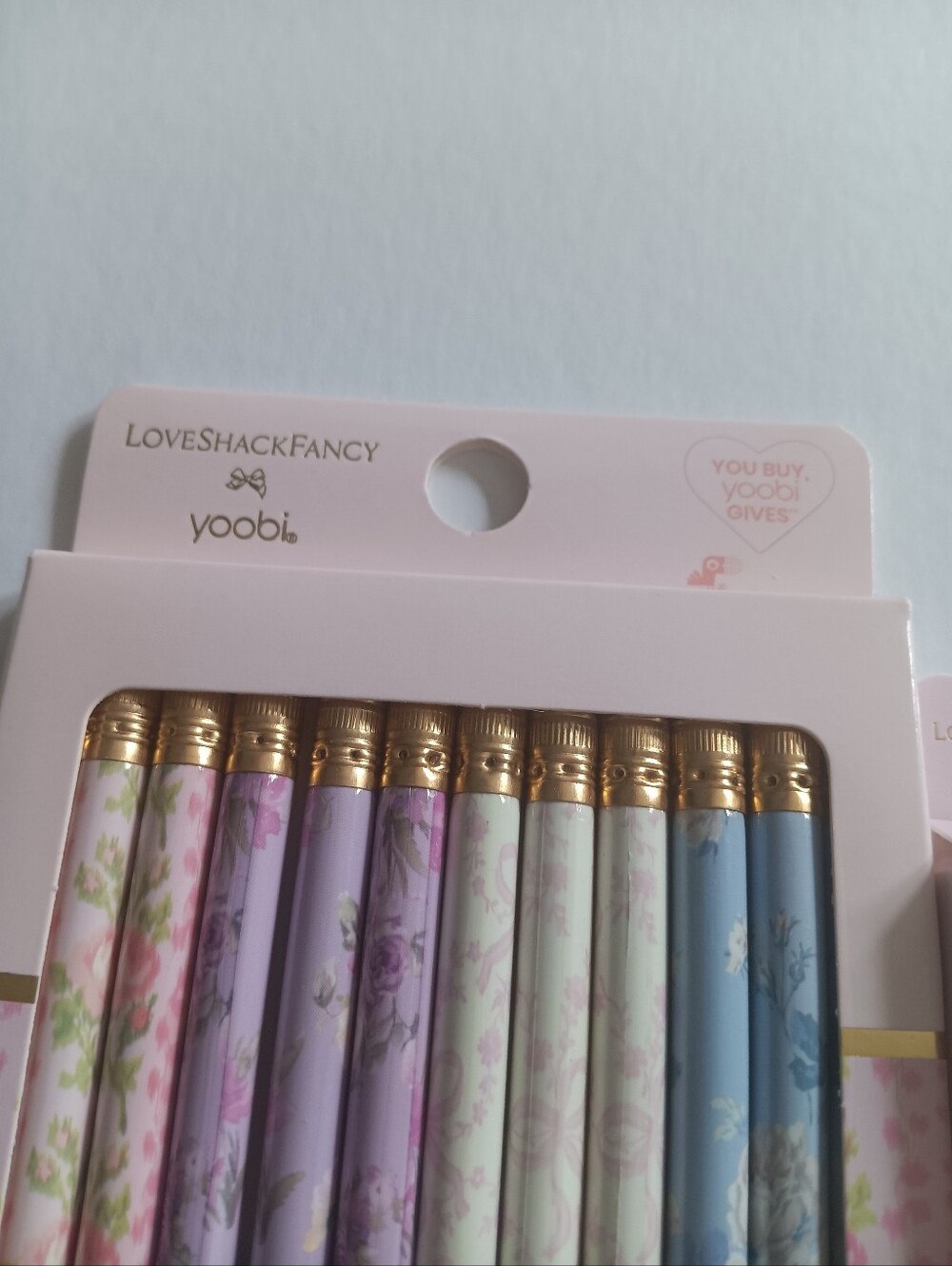 LoveShackFancy x Yoobi Floral Stationery Set 12 Pencils & 5 Ballpoint Pens New - Picture 3 of 7